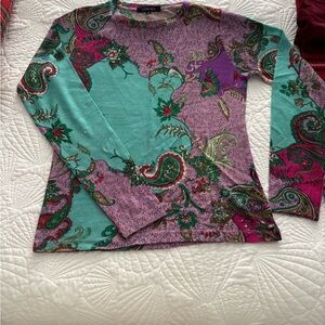 Cato Multicolor Paisley Long Sleeve Top